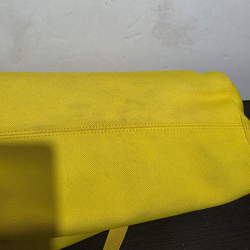 Lacoste Yellow Canvas Handbag Handle Satchel Logo - Picture 12 of 12